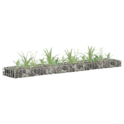 Berkfield Gabion Raised Bed Galvanised Steel 180x30x10 cm