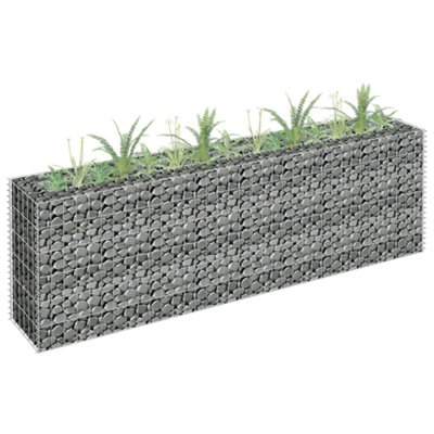 Berkfield Gabion Raised Bed Galvanised Steel 180x30x60 cm