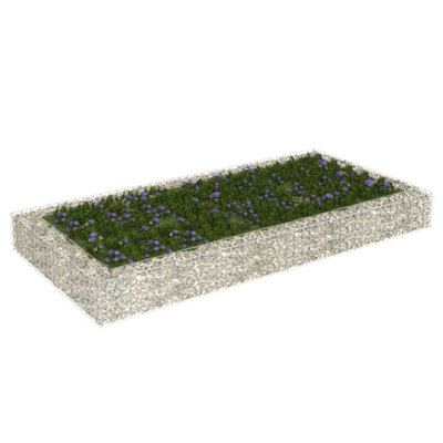 Berkfield Gabion Raised Bed Galvanised Steel 200x100x20 cm