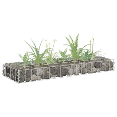 Berkfield Gabion Raised Bed Galvanised Steel 90x30x10 cm