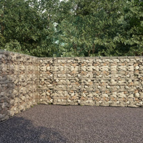 Berkfield Gabion Wall with Covers Galvanised Steel 600x30x200 cm