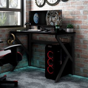 Berkfield Gaming Desk with K Shape Legs Black 110x60x75 cm