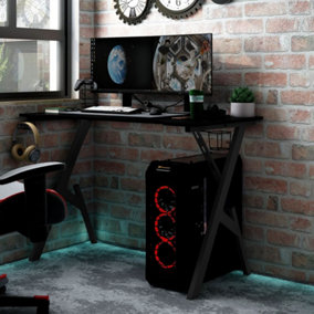 Berkfield Gaming Desk with Y Shape Legs Black 110x60x75 cm