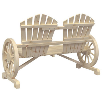 Berkfield Garden Adirondack Chair 2-Seater Solid Wood Fir