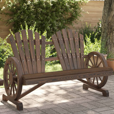 Berkfield Garden Adirondack Chair 2-Seater Solid Wood Fir