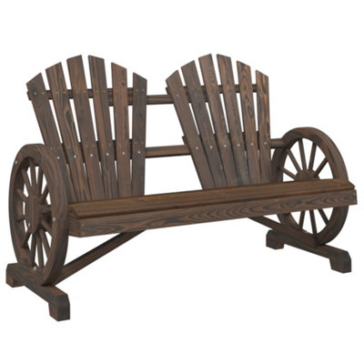 Berkfield Garden Adirondack Chair 2-Seater Solid Wood Fir