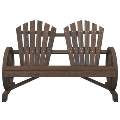 Berkfield Garden Adirondack Chair 2-Seater Solid Wood Fir