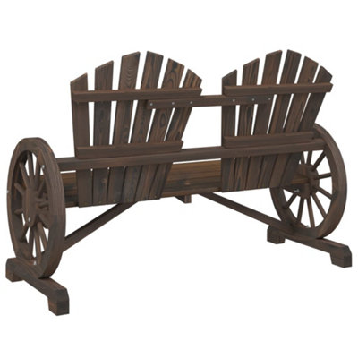 Berkfield Garden Adirondack Chair 2-Seater Solid Wood Fir