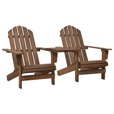 Berkfield Garden Adirondack Chair Solid Fir Wood Brown