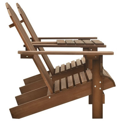 Berkfield Garden Adirondack Chair Solid Fir Wood Brown