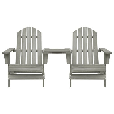 Berkfield Garden Adirondack Chair Solid Fir Wood Grey