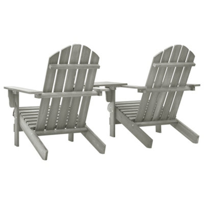 Berkfield Garden Adirondack Chair Solid Fir Wood Grey