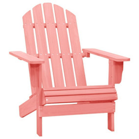 Berkfield Garden Adirondack Chair Solid Fir Wood Pink