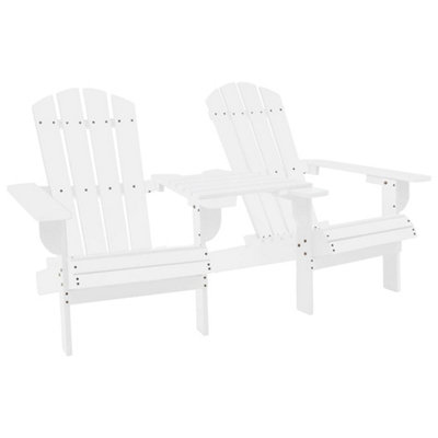 Berkfield Garden Adirondack Chair Solid Fir Wood White DIY at B&Q
