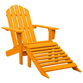 Berkfield Garden Adirondack Chair with Ottoman Solid Fir Wood Orange