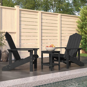 Berkfield Garden Adirondack Chairs with Table HDPE Anthracite