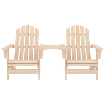 Berkfield Garden Adirondack Chairs with Tea Table Solid Fir Wood