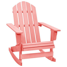 Berkfield Garden Adirondack Rocking Chair Solid Fir Wood Pink