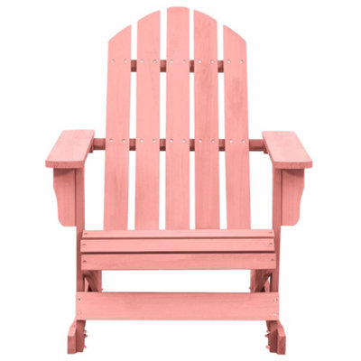 Berkfield Garden Adirondack Rocking Chair Solid Fir Wood Pink
