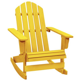 Berkfield Garden Adirondack Rocking Chair Solid Fir Wood Yellow