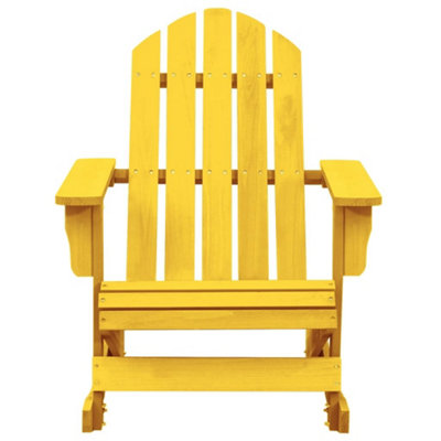 Berkfield Garden Adirondack Rocking Chair Solid Fir Wood Yellow