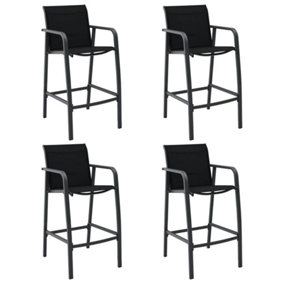 Berkfield Garden Bar Chairs 4 pcs Black Textilene