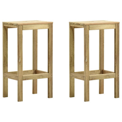 Berkfield Garden Bar Stools 2 pcs Impregnated Pinewood | DIY at B&Q