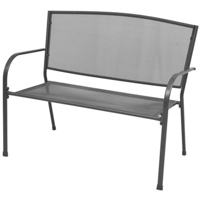 Berkfield Garden Bench 108 cm Steel and Mesh Anthracite