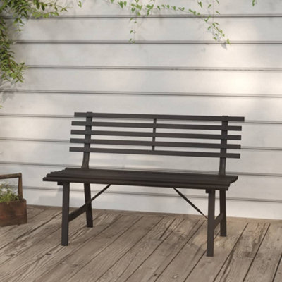 Berkfield Garden Bench 110 cm Steel Black