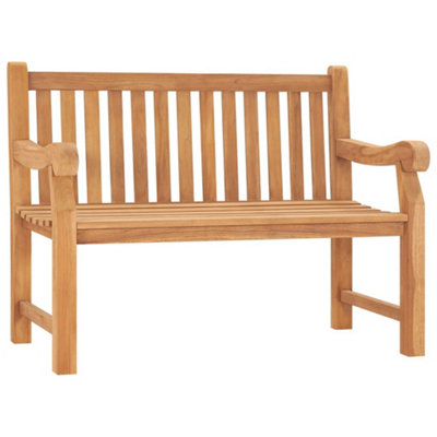 Berkfield Garden Bench 114 cm Solid Teak Wood | DIY at B&Q