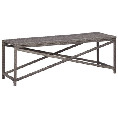 Berkfield Garden Bench 120 cm Poly Rattan Grey