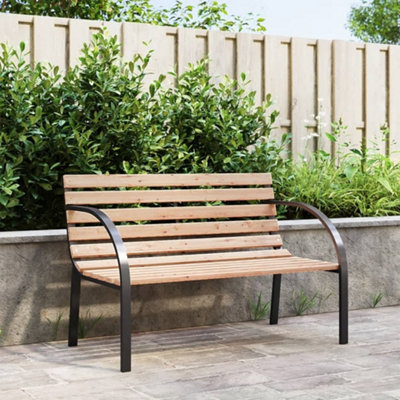 Berkfield Garden Bench 120 cm Wood and Iron | DIY at B&Q