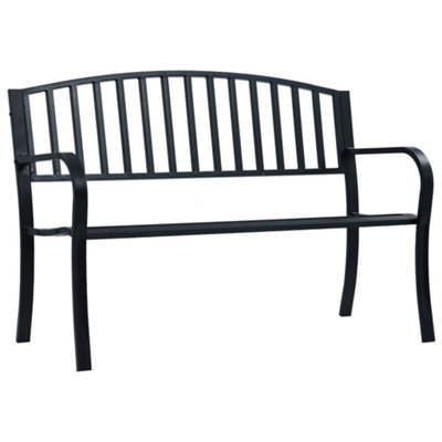 Berkfield Garden Bench 125 cm Black Steel