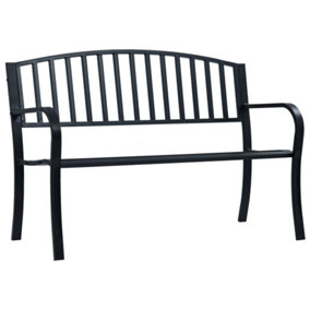 Berkfield Garden Bench 125 cm Black Steel