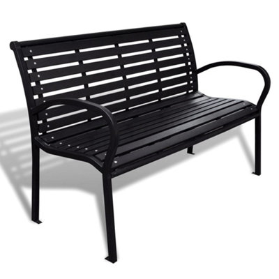 Berkfield Garden Bench 125 cm Steel and WPC Black