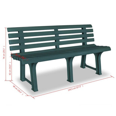Berkfield Garden Bench 145.5 cm Plastic Green DIY at B Q