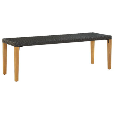 Berkfield Garden Bench 80 cm Poly Rattan Black