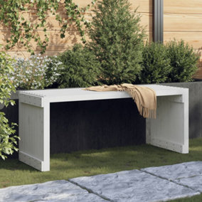 Berkfield Garden Bench Extendable White 212.5x40.5x45 cm Solid Wood Pine