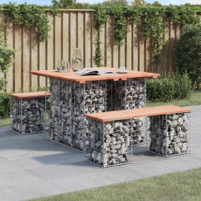 Berkfield Garden Bench Gabion Design 100x102x72 cm Solid Wood Douglas