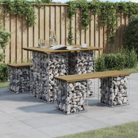 Berkfield Garden Bench Gabion Design 100x70x72 cm Impregnated Wood Pine