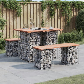 Berkfield Garden Bench Gabion Design 100x70x72 cm Solid Wood Douglas