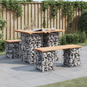 Berkfield Garden Bench Gabion Design 100x70x72 cm Solid Wood Pine