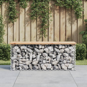 Berkfield Garden Bench Gabion Design 103x31.5x42 cm Solid Wood Pine