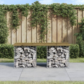 Berkfield Garden Bench Gabion Design 103x44x42 cm Impregnated Wood Pine