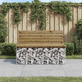 Berkfield Garden Bench Gabion Design 103x70x65 cm Impregnated Wood Pine