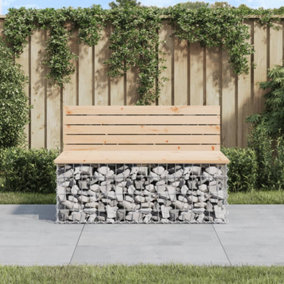 Berkfield Garden Bench Gabion Design 103x70x65 cm Solid Wood Pine