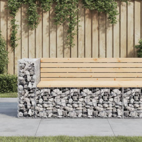Berkfield Garden Bench Gabion Design 122x71x65.5 cm Solid Wood Pine