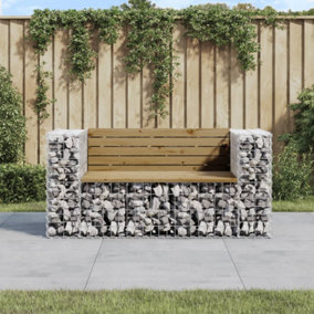 Berkfield Garden Bench Gabion Design 143x71x65.5 cm Impregnated Wood Pine