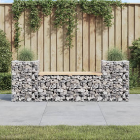 Berkfield Garden Bench Gabion Design 183x41x60.5 cm Solid Wood Pine