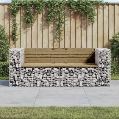 Berkfield Garden Bench Gabion Design 184x71x65.5 cm Impregnated Wood Pine